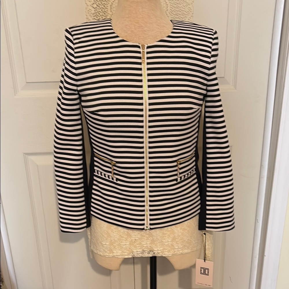 Black and White Striped Women’s Ivanka Trump Jacket